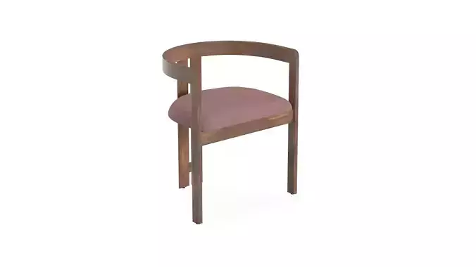 PIGRECO Wooden chair with integrated cushion 3D model