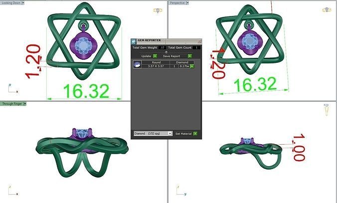 pendant star of david 3D print model