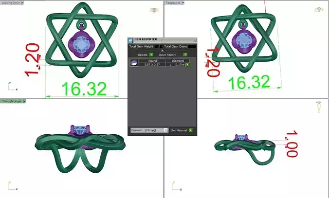 pendant star of david 3D print model