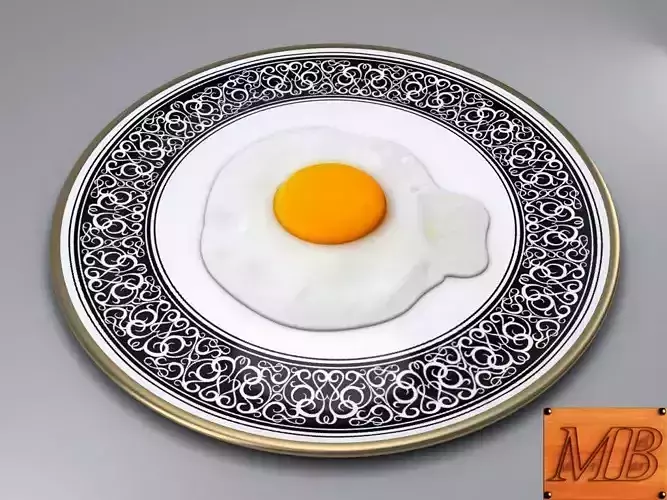 Fried egg on plate