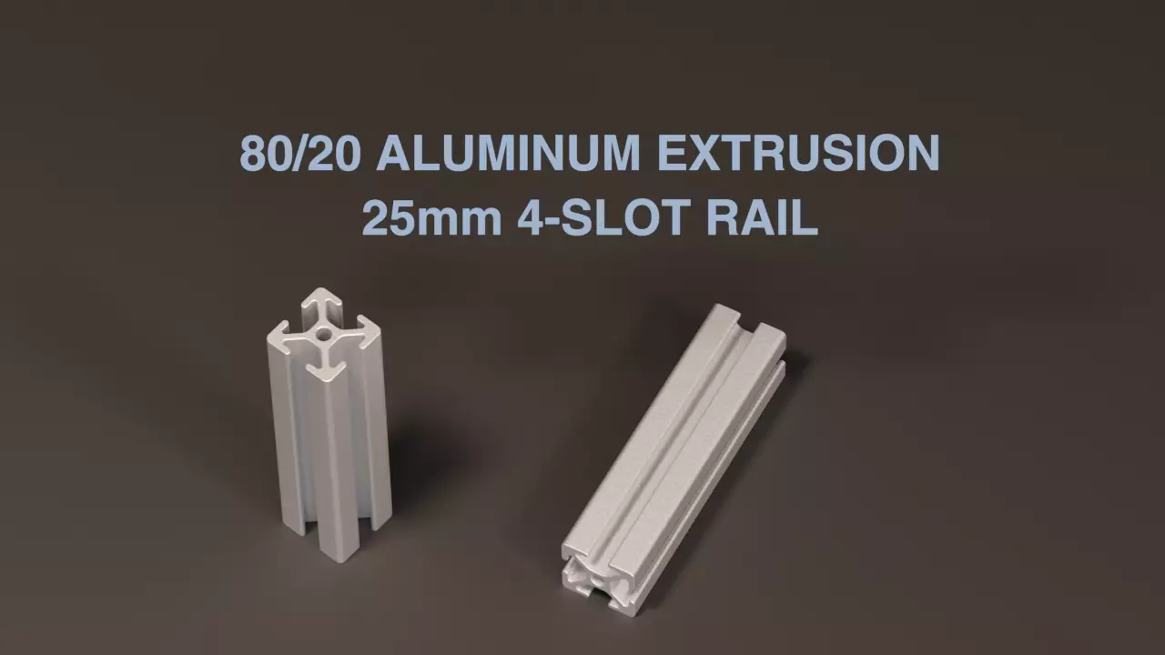 8020 25mm 4-slot extrusion 3D model_0