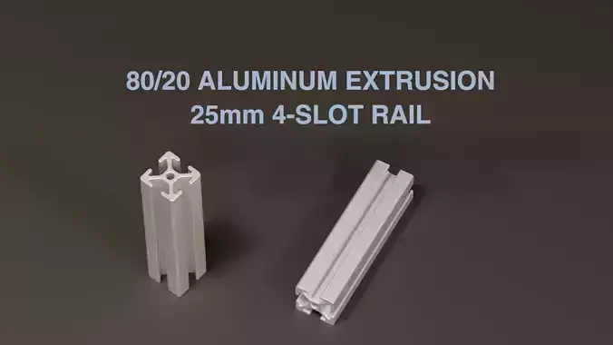 8020 25mm 4-slot extrusion 3D model