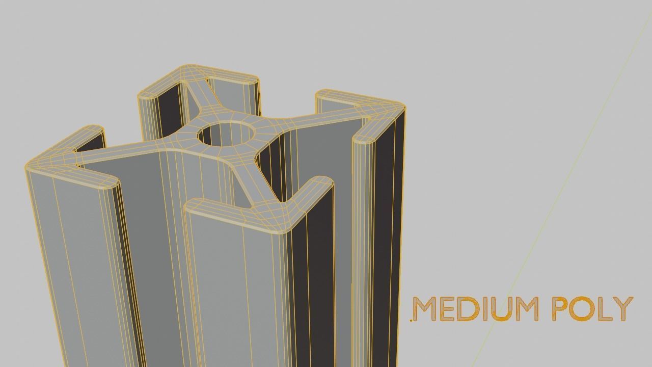 8020 25mm 4-slot extrusion 3D model_6