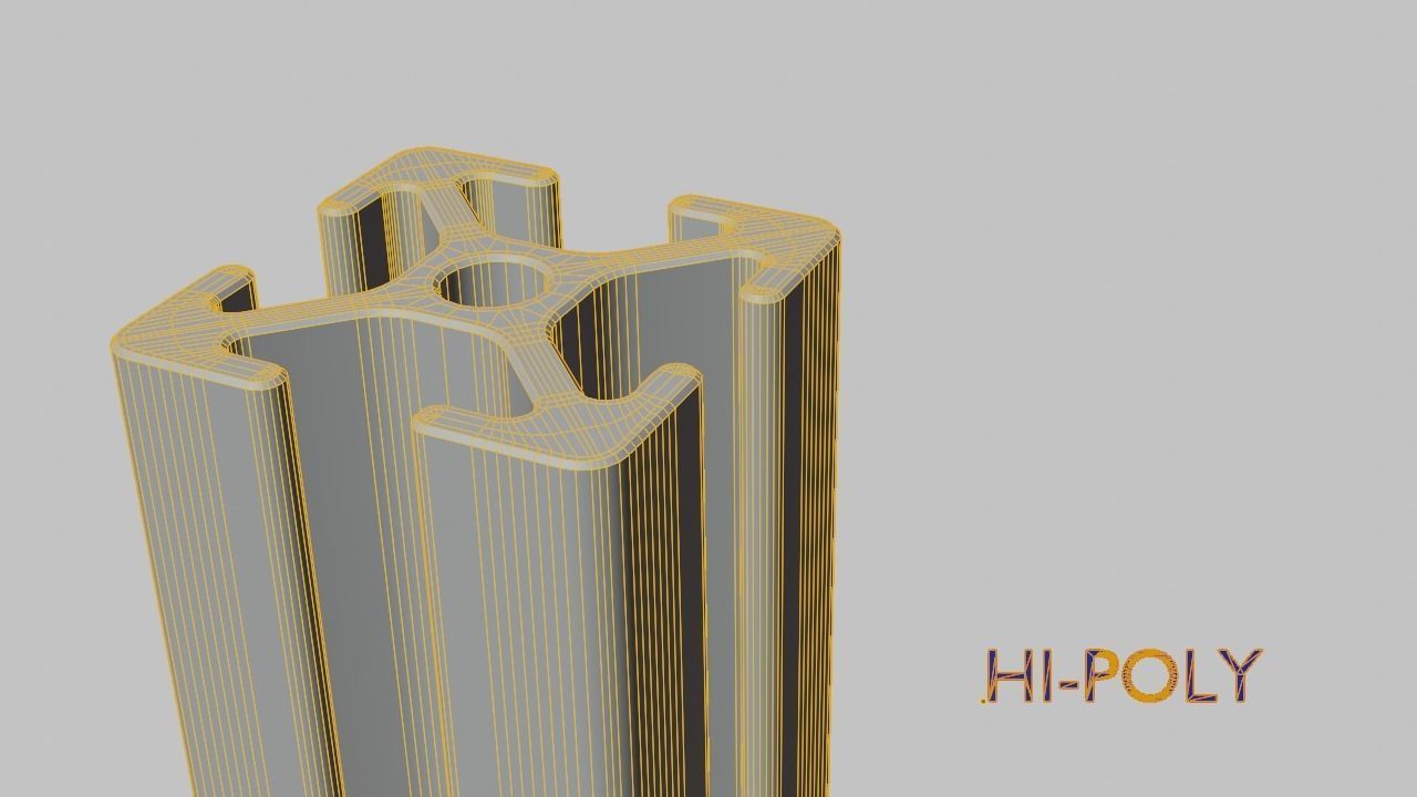 8020 25mm 4-slot extrusion 3D model_5