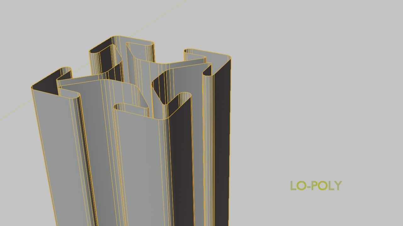 8020 25mm 4-slot extrusion 3D model_7