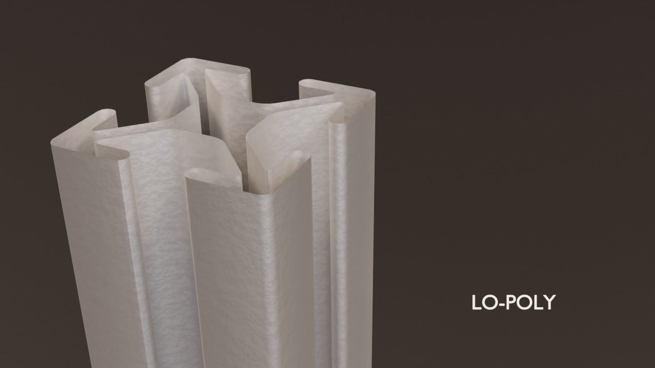 8020 25mm 4-slot extrusion 3D model_4