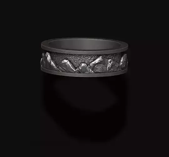 Mountains ring 3D print model