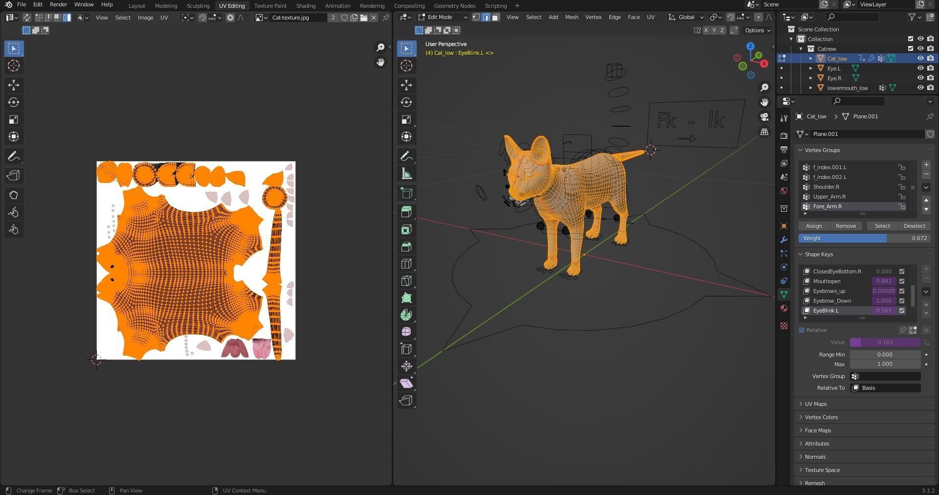 Cat Black Rigged in Blender Low-poly 3D model_24