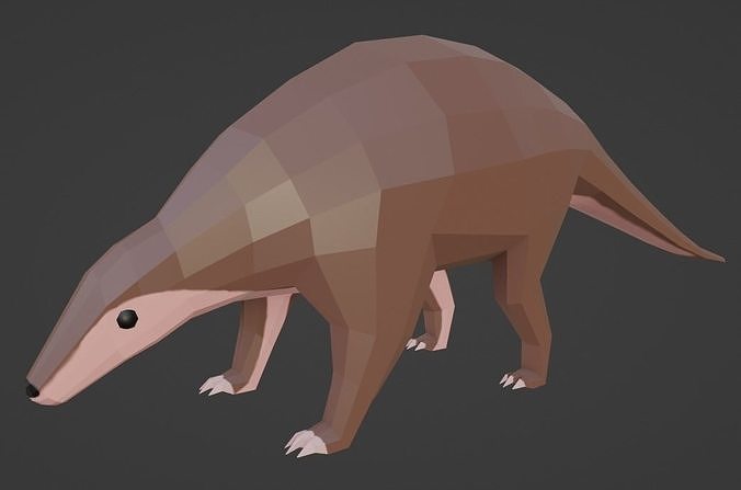 Low-Poly Game Ready Pangolin Model armadillo Low-poly 3D model
