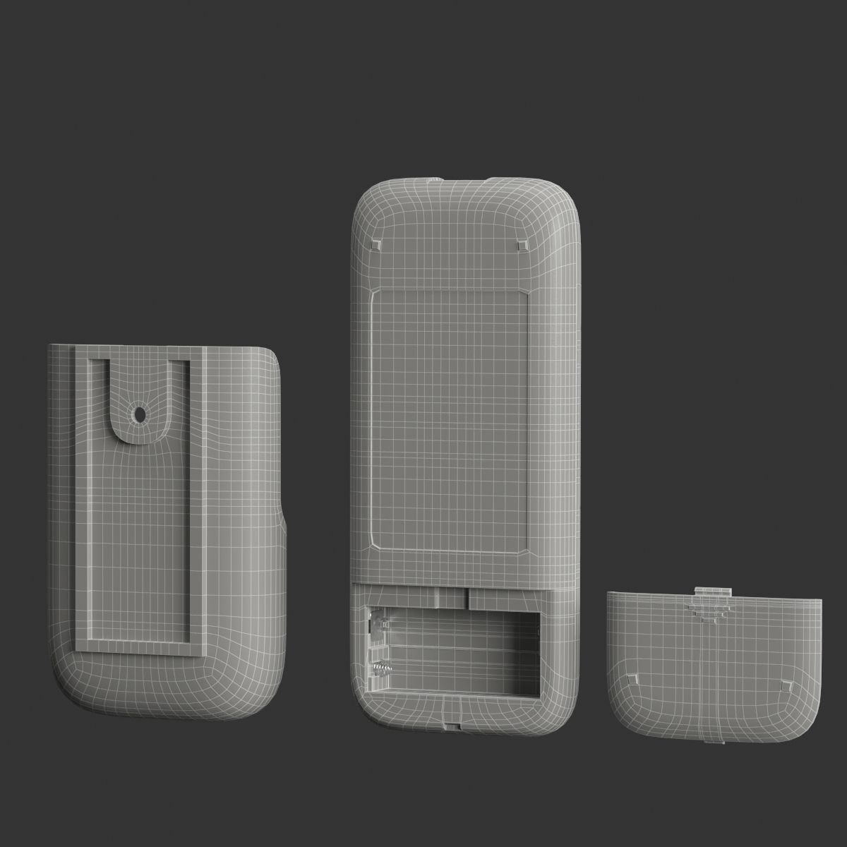 Air-conditioner remote control Low-poly 3D model_1