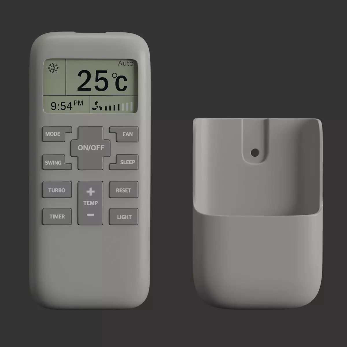 Air-conditioner remote control Low-poly 3D model_0