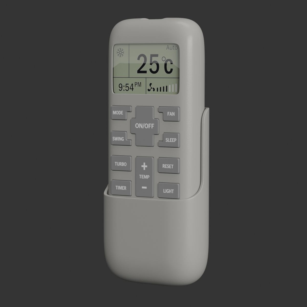 Air-conditioner remote control Low-poly 3D model_2