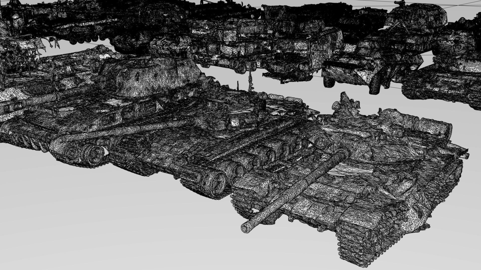 Destroyed russian armoured vehicles 30 assets collection  3D model_14