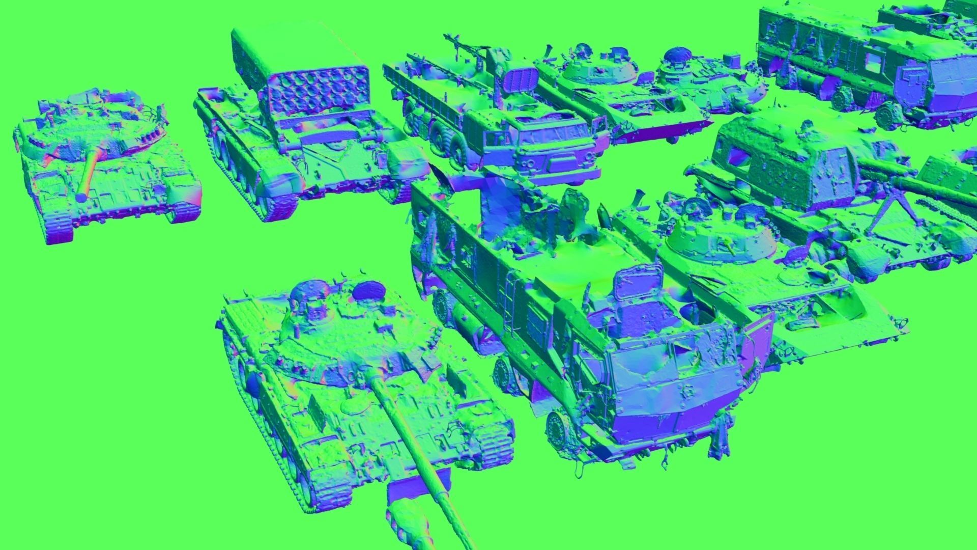 Destroyed russian armoured vehicles 30 assets collection  3D model_10