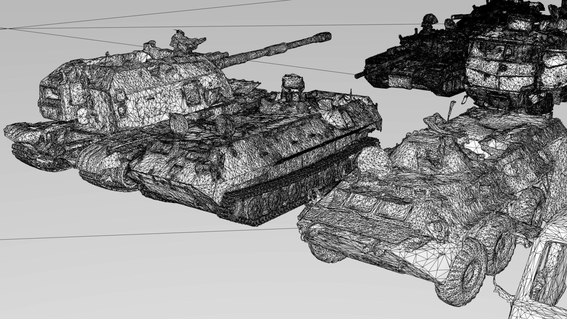 Destroyed russian armoured vehicles 30 assets collection  3D model_17