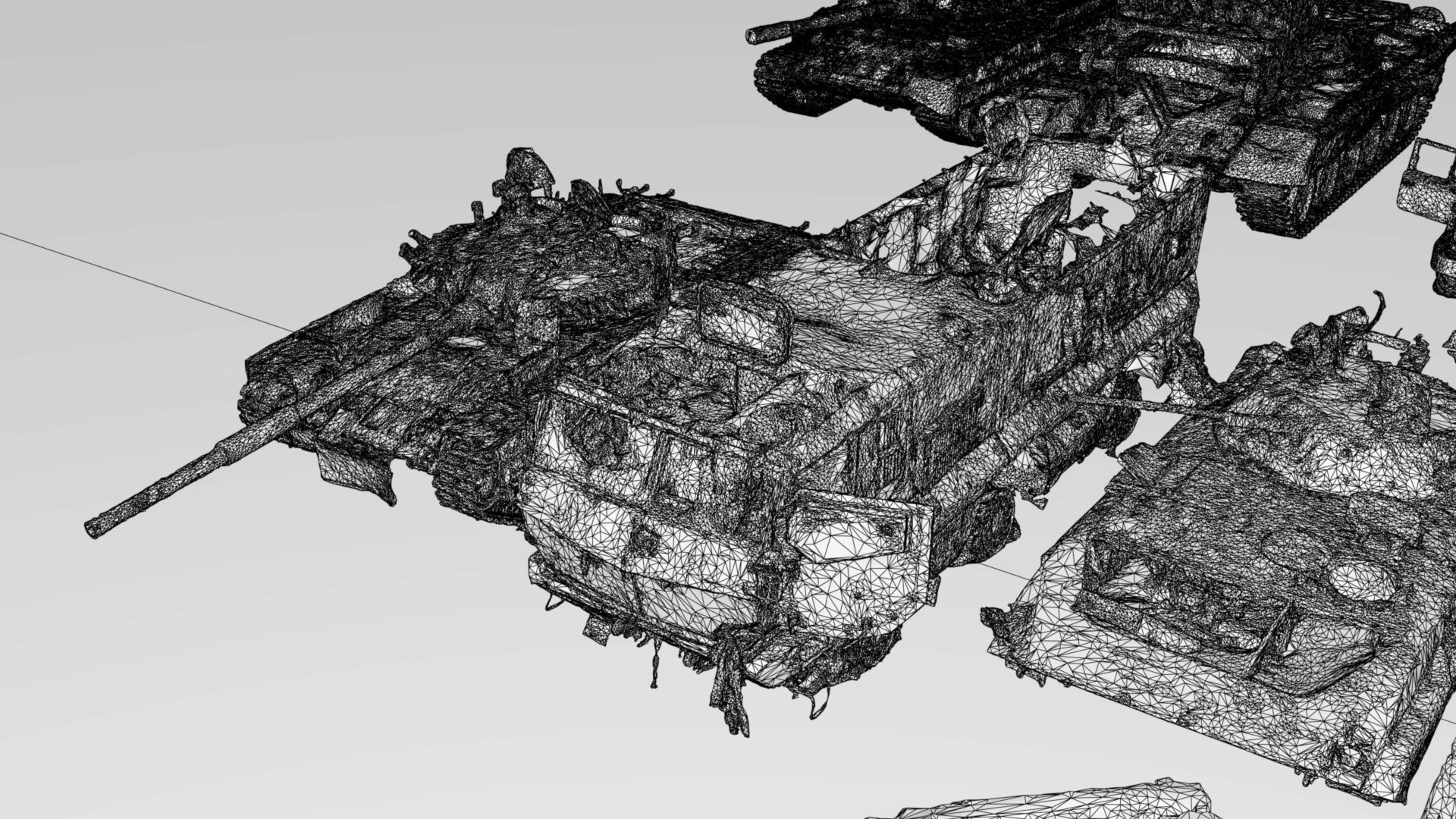Destroyed russian armoured vehicles 30 assets collection  3D model_18