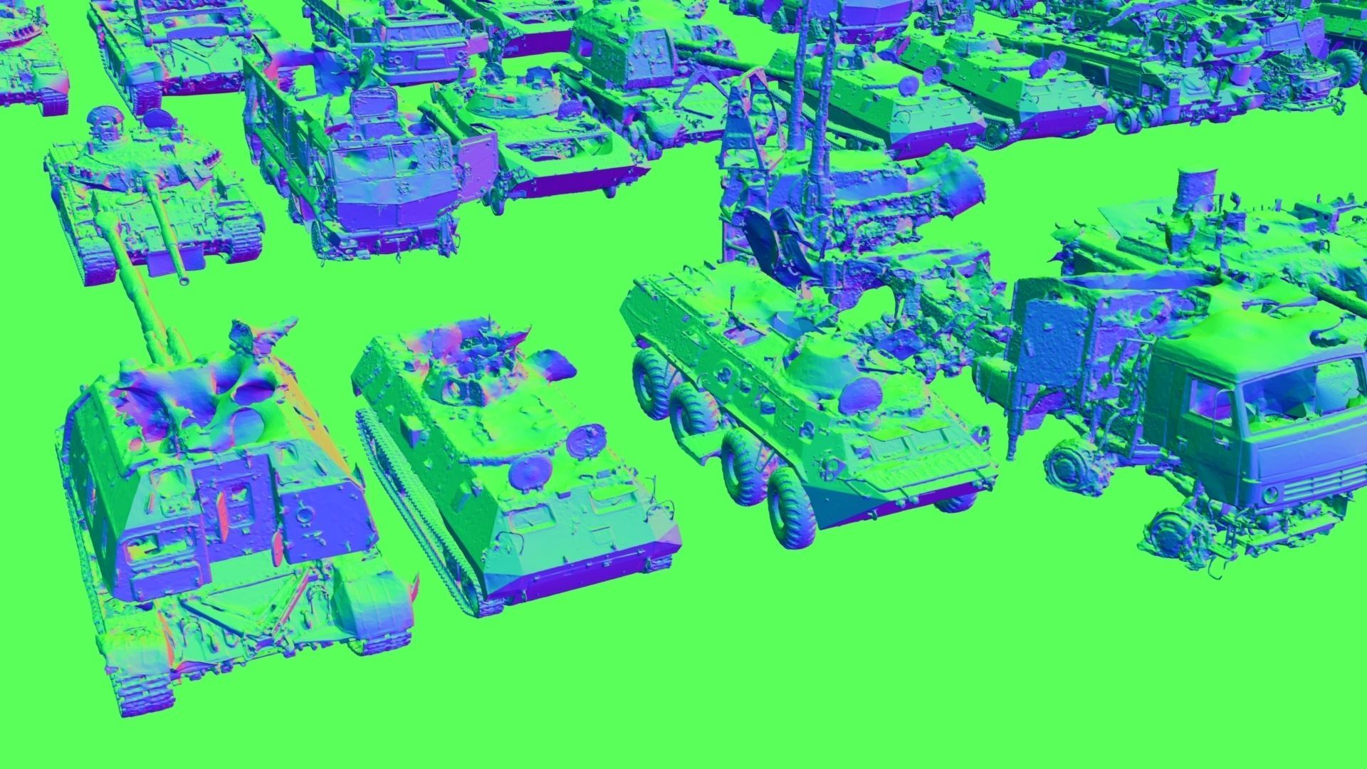 Destroyed russian armoured vehicles 30 assets collection  3D model_9