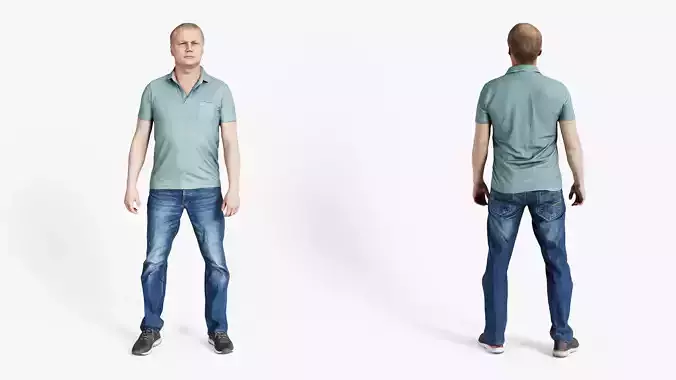 Man Standing KS00007 Low-poly 3D model