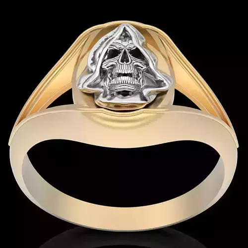 Gown skull pendant silver gold printable jewelry 3D model