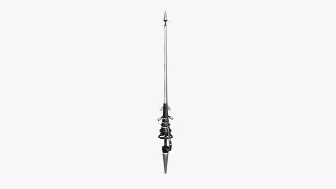 SciFi War Lance A07 Black White - Sci Fi Weapon Design Low-poly 3D model