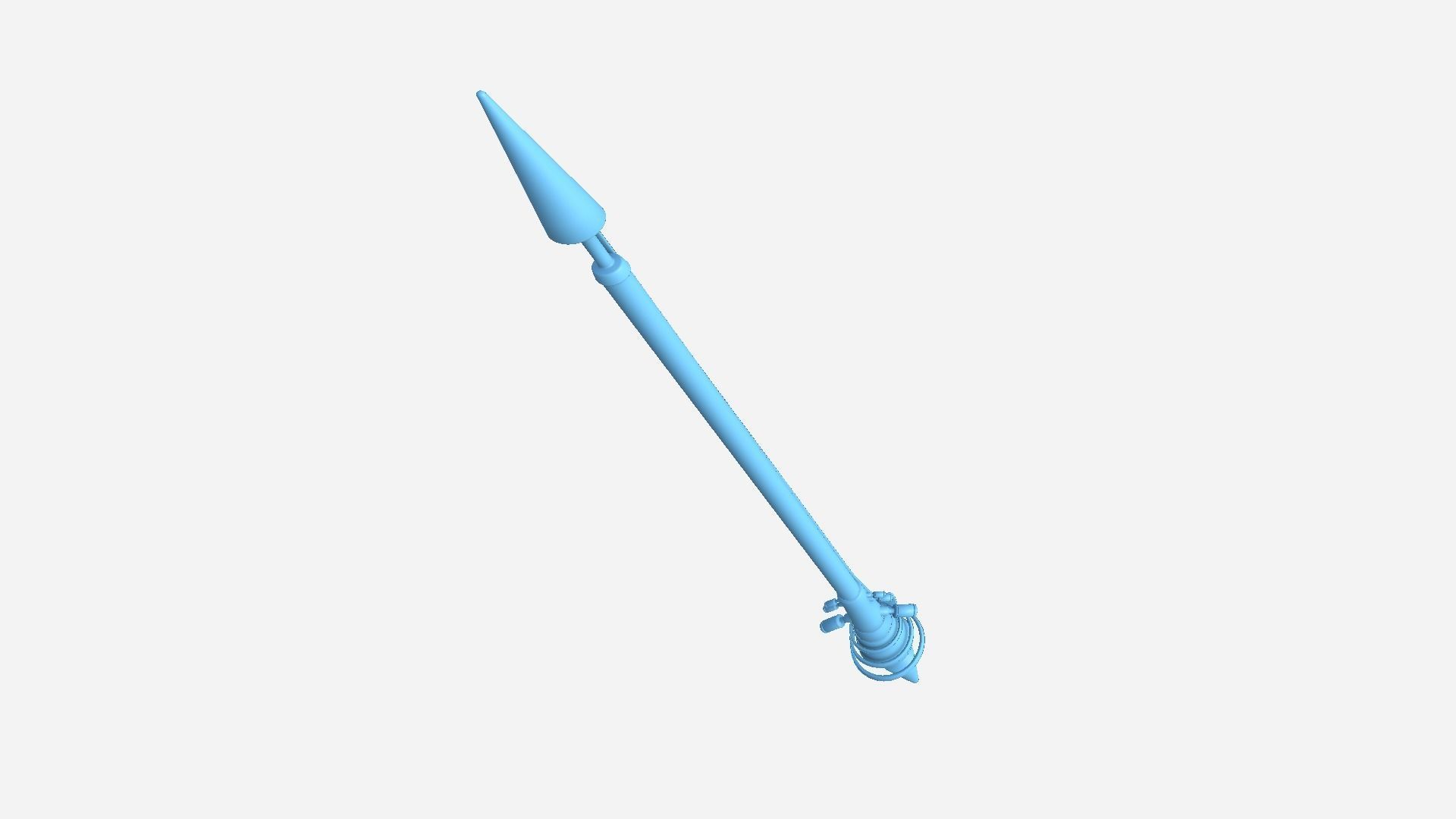 SciFi War Lance A07 Black White - Sci Fi Weapon Design Low-poly 3D model_10