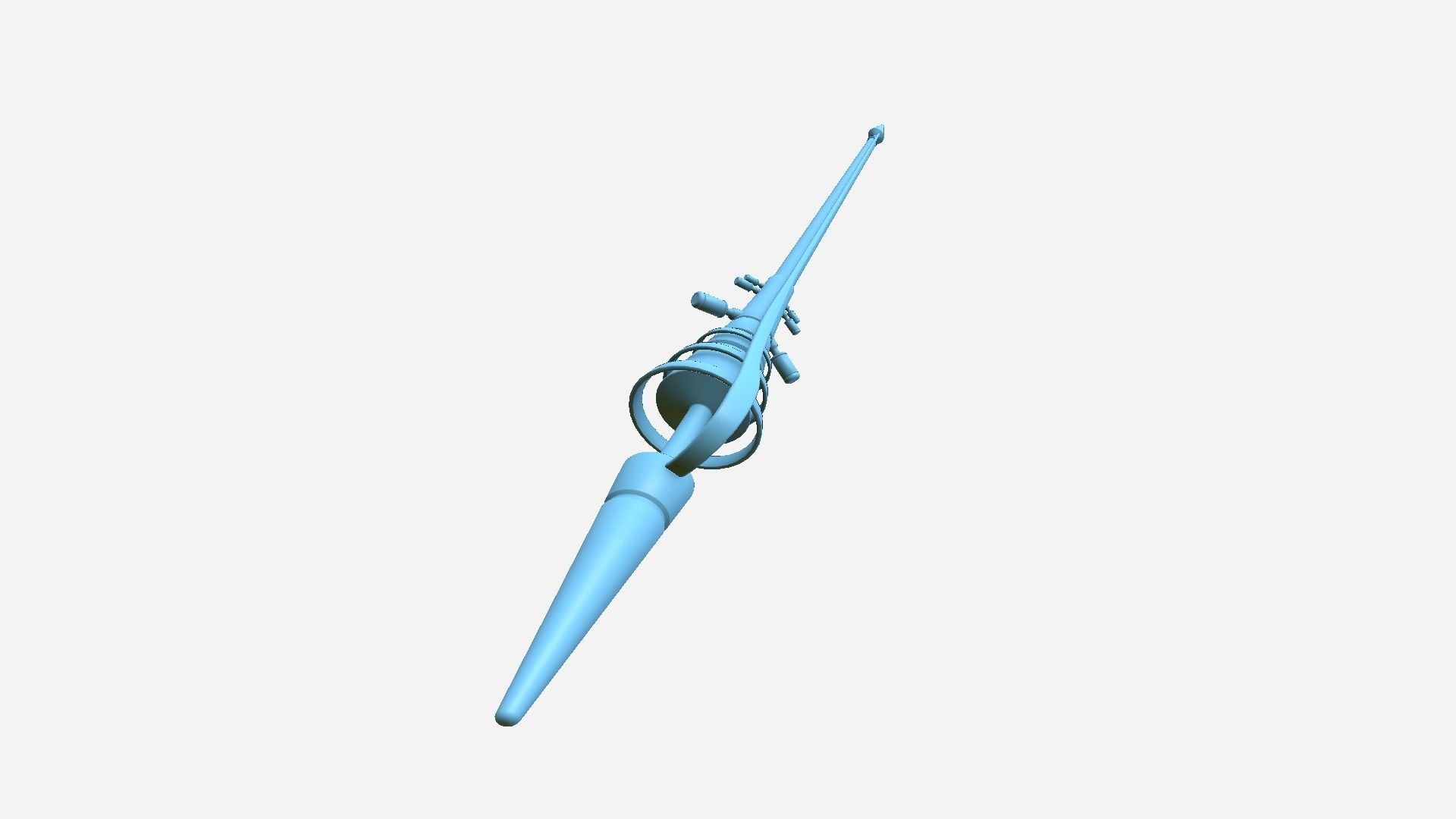 SciFi War Lance A07 Black White - Sci Fi Weapon Design Low-poly 3D model_9