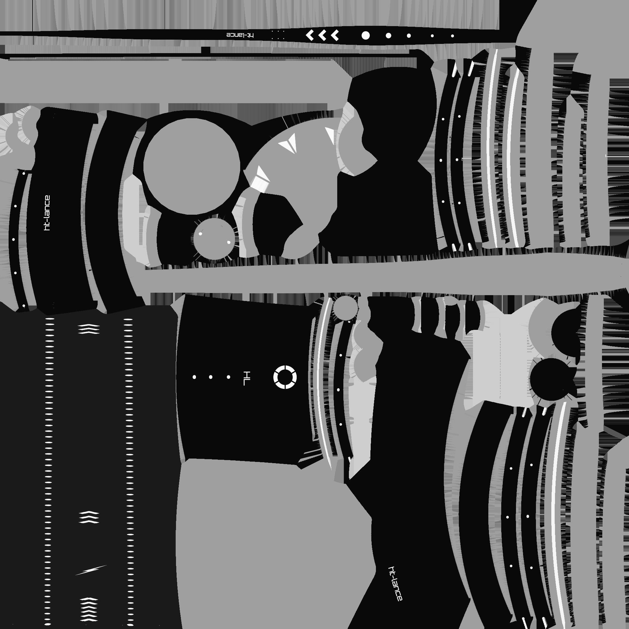 SciFi War Lance A07 Black White - Sci Fi Weapon Design Low-poly 3D model_21