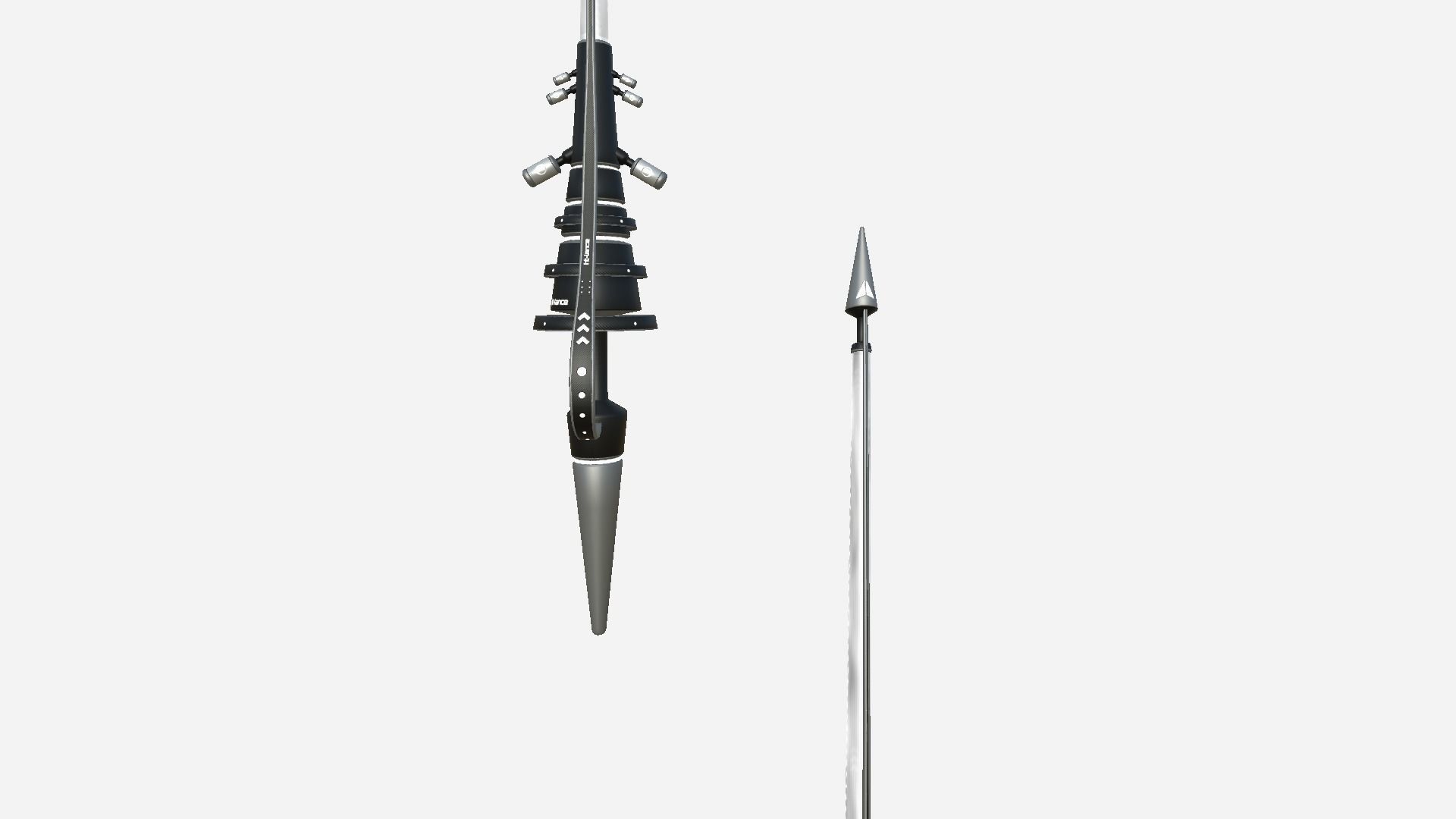 SciFi War Lance A07 Black White - Sci Fi Weapon Design Low-poly 3D model_4