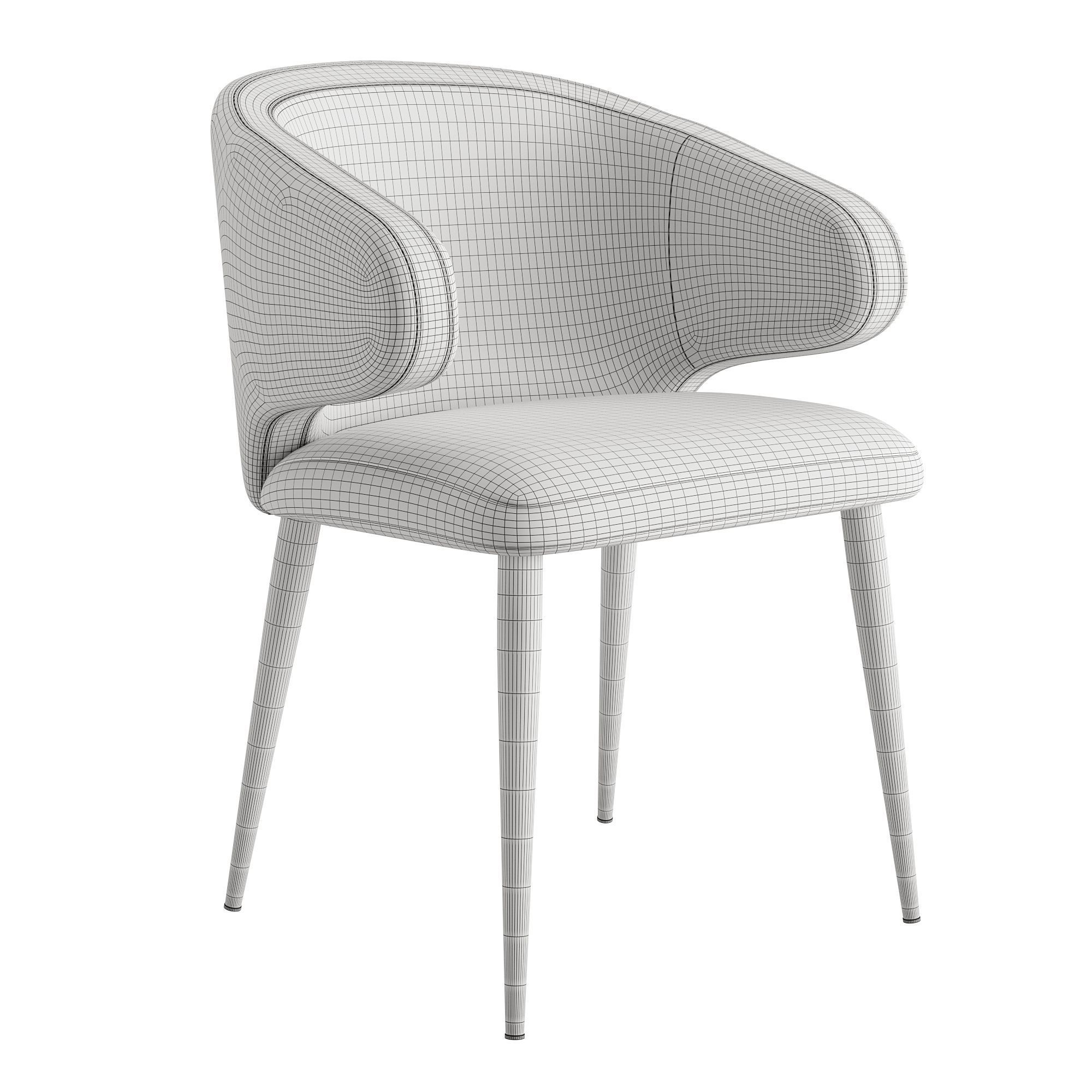 Sage chair Low-poly 3D model_7