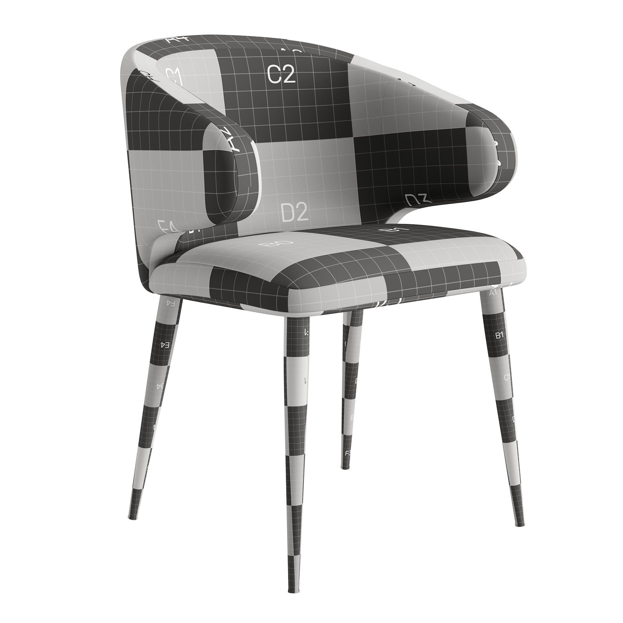 Sage chair Low-poly 3D model_6