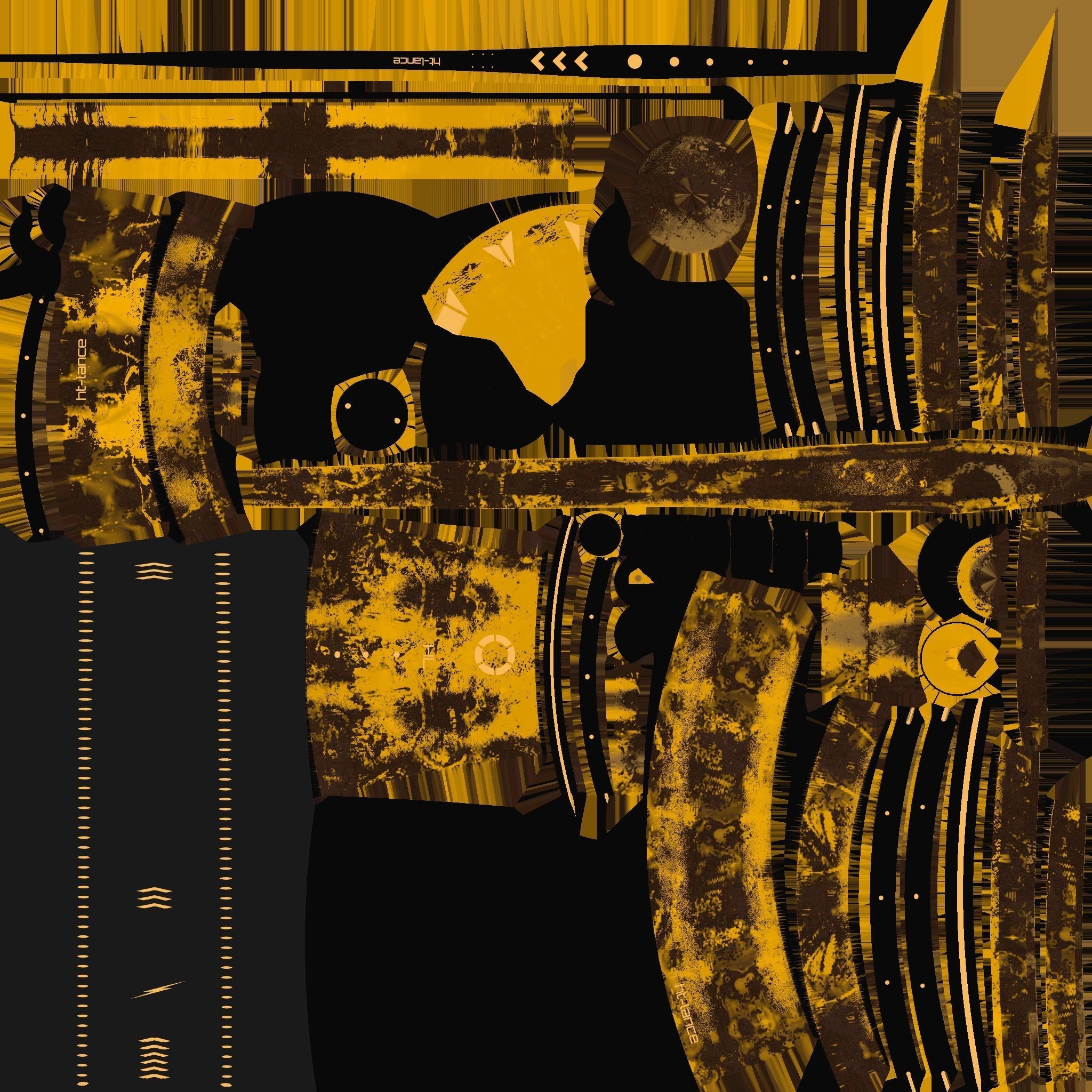 SciFi War Lance A08 Yellow - Sci Fi Weapon Design Low-poly 3D model_21