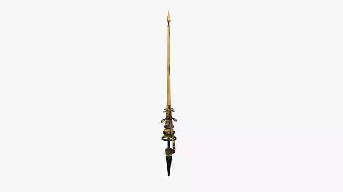 SciFi War Lance A08 Yellow - Sci Fi Weapon Design Low-poly 3D model
