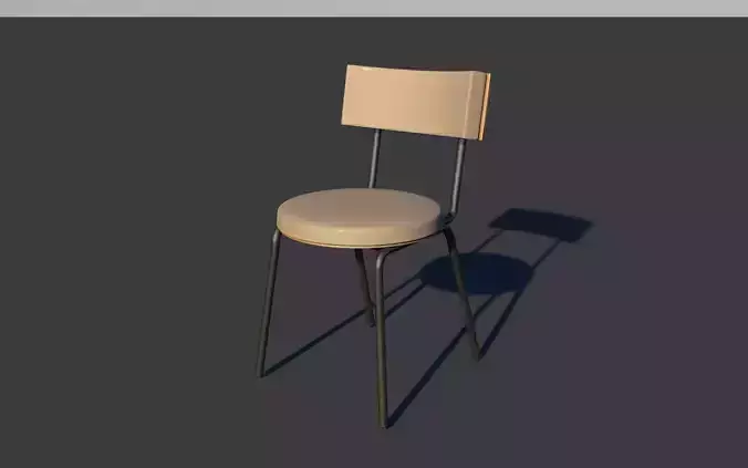 Leather chair with round seat