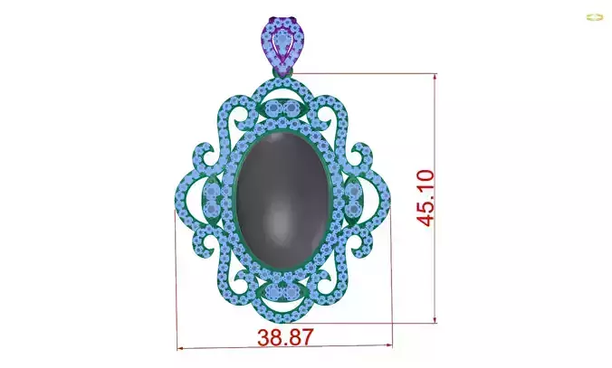 pendant ornate with crystals