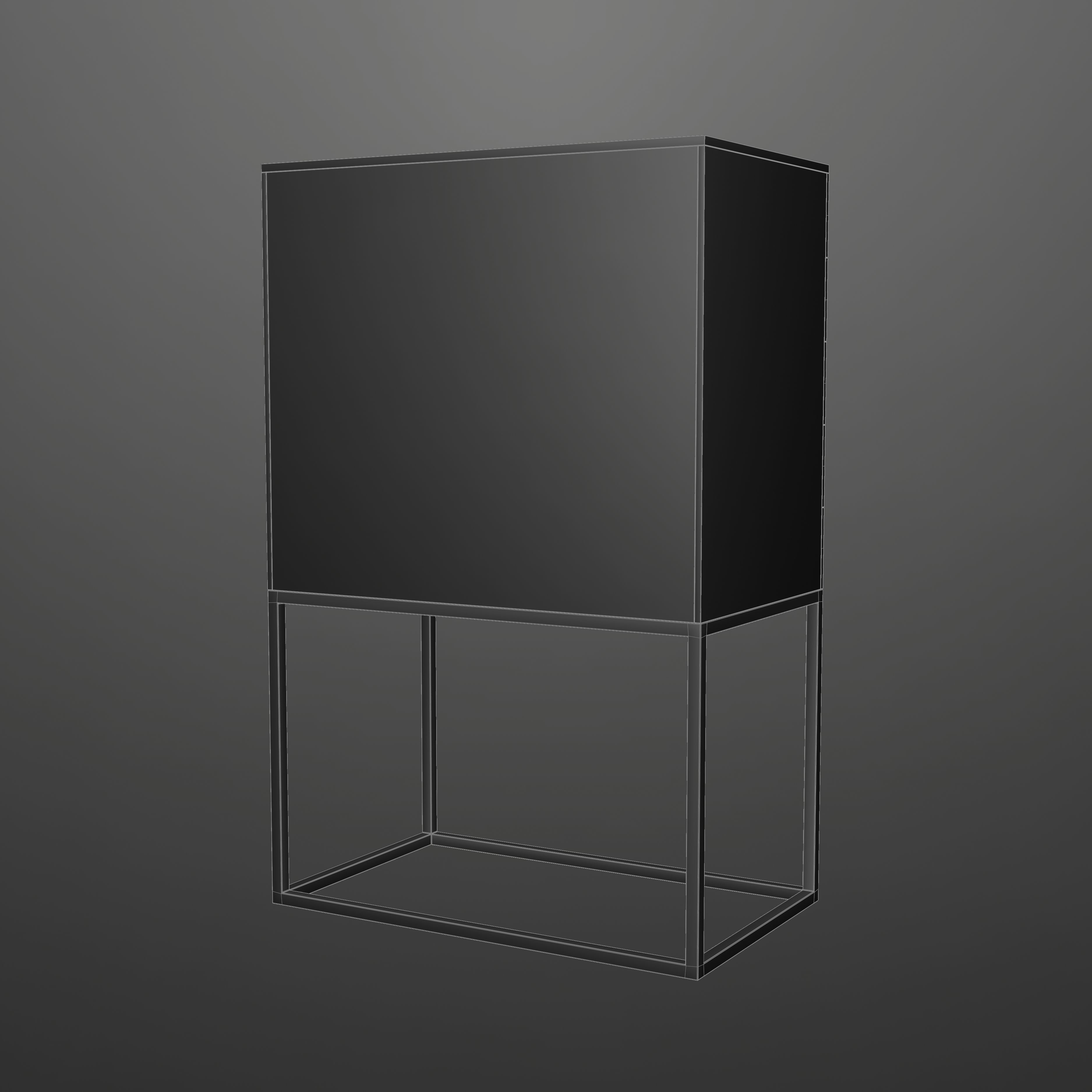 Drawer gold chest of drawers Low-poly 3D model_7