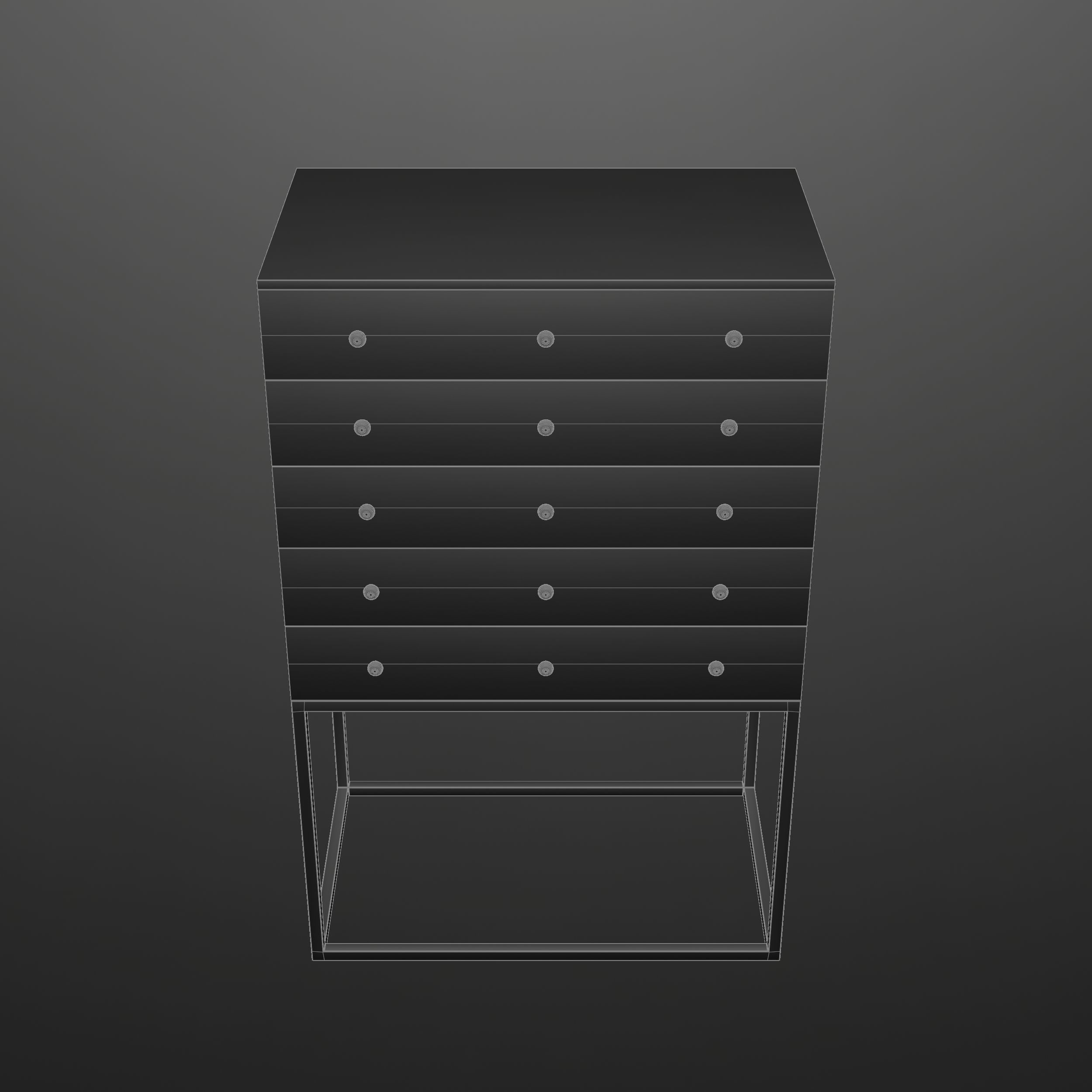 Drawer gold chest of drawers Low-poly 3D model_6