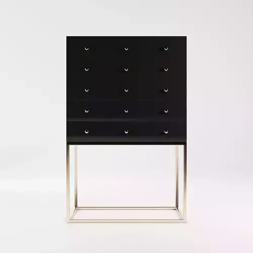 Drawer gold chest of drawers Low-poly 3D model