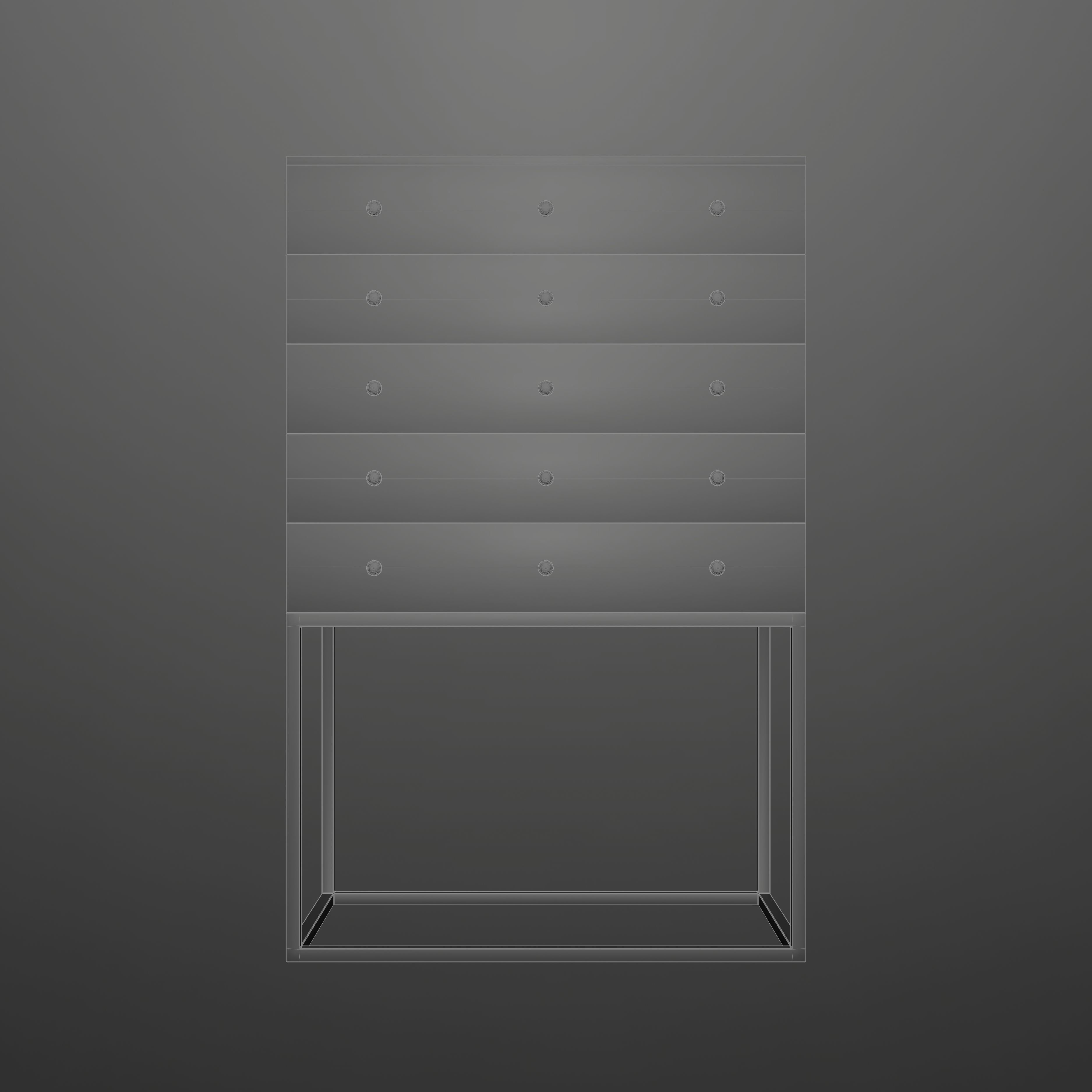 Drawer gold chest of drawers Low-poly 3D model_4