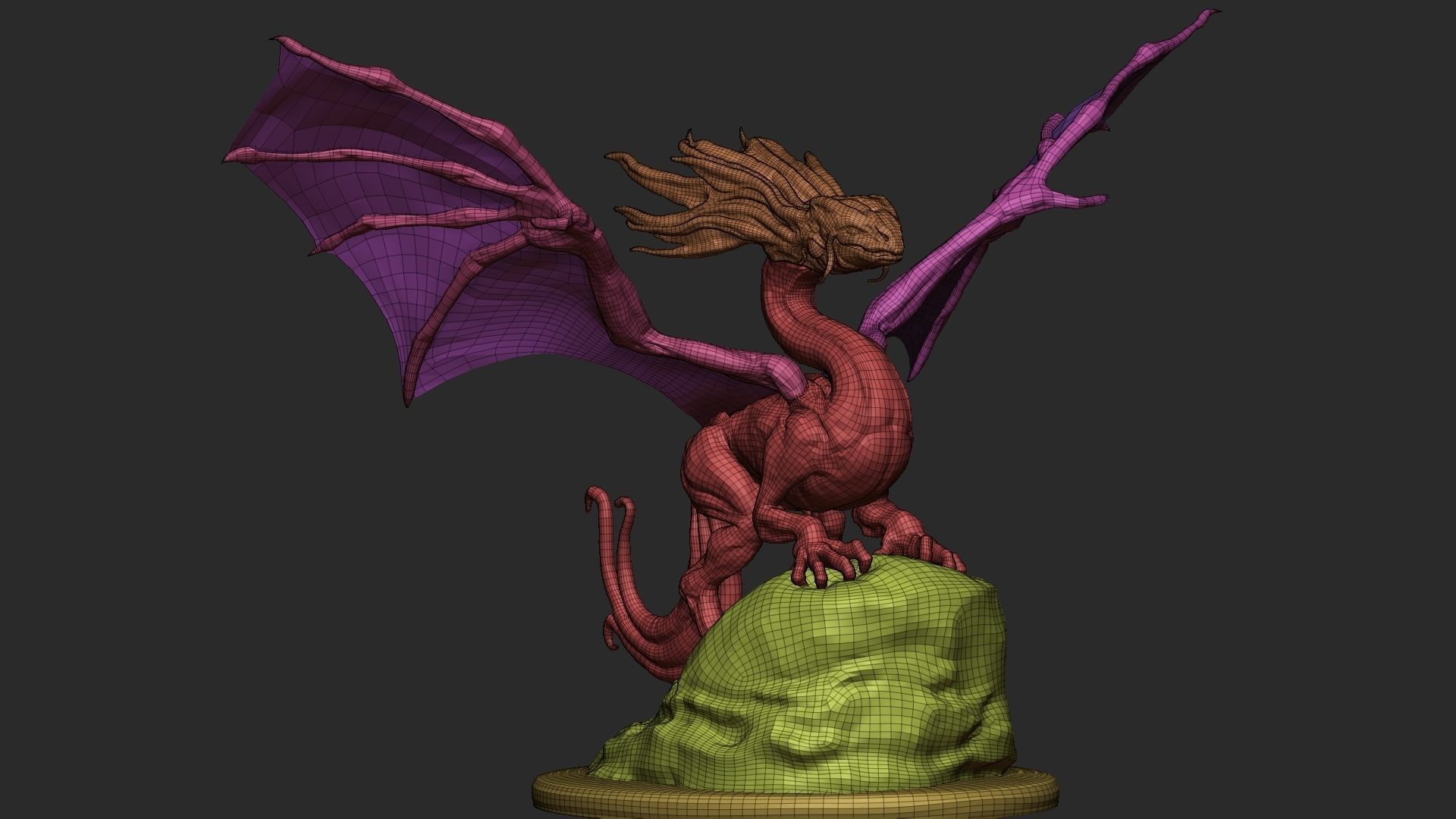 Classic Dragon asset for games and VFX Low-poly 3D model_16