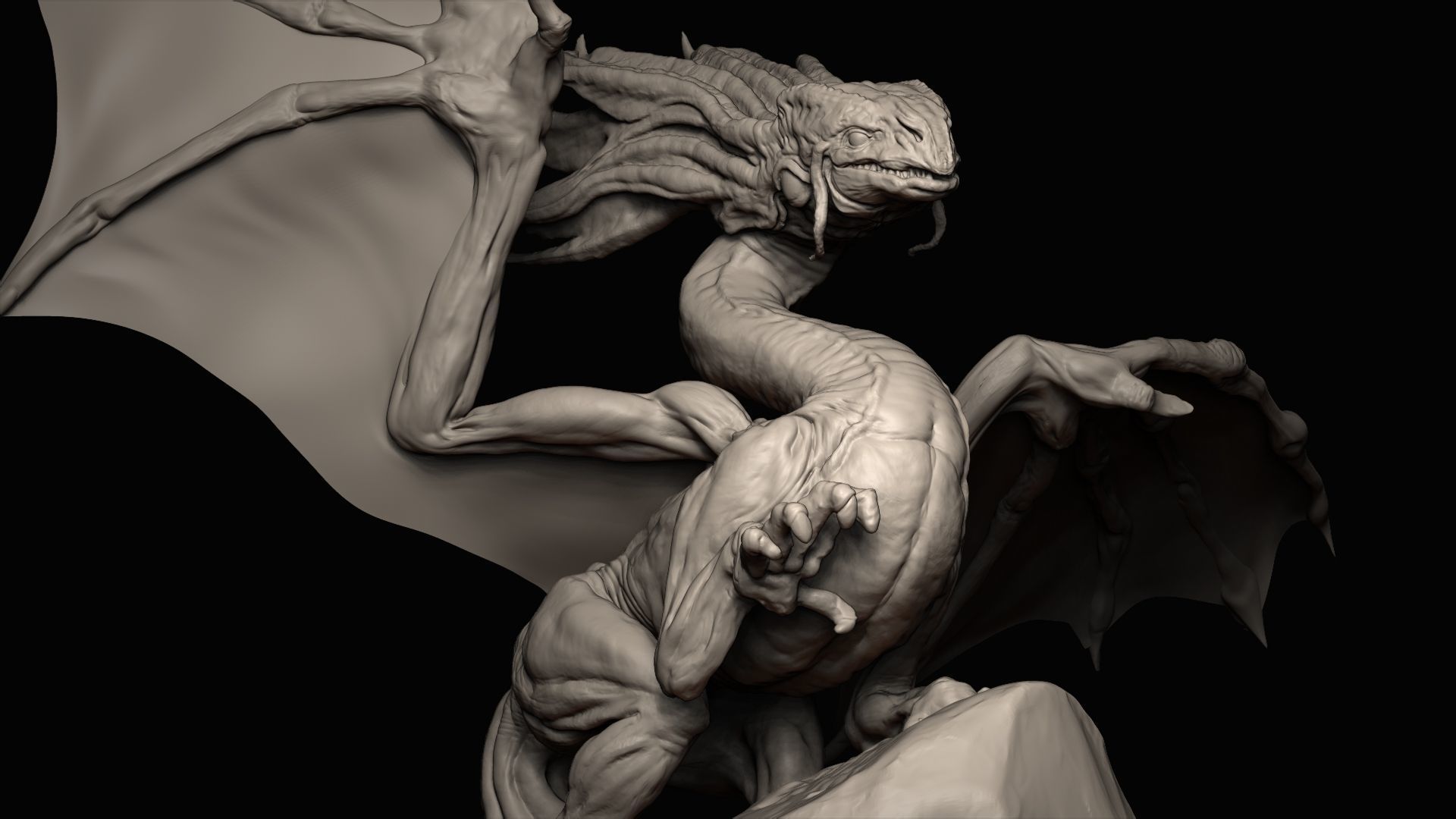 Classic Dragon asset for games and VFX Low-poly 3D model_2