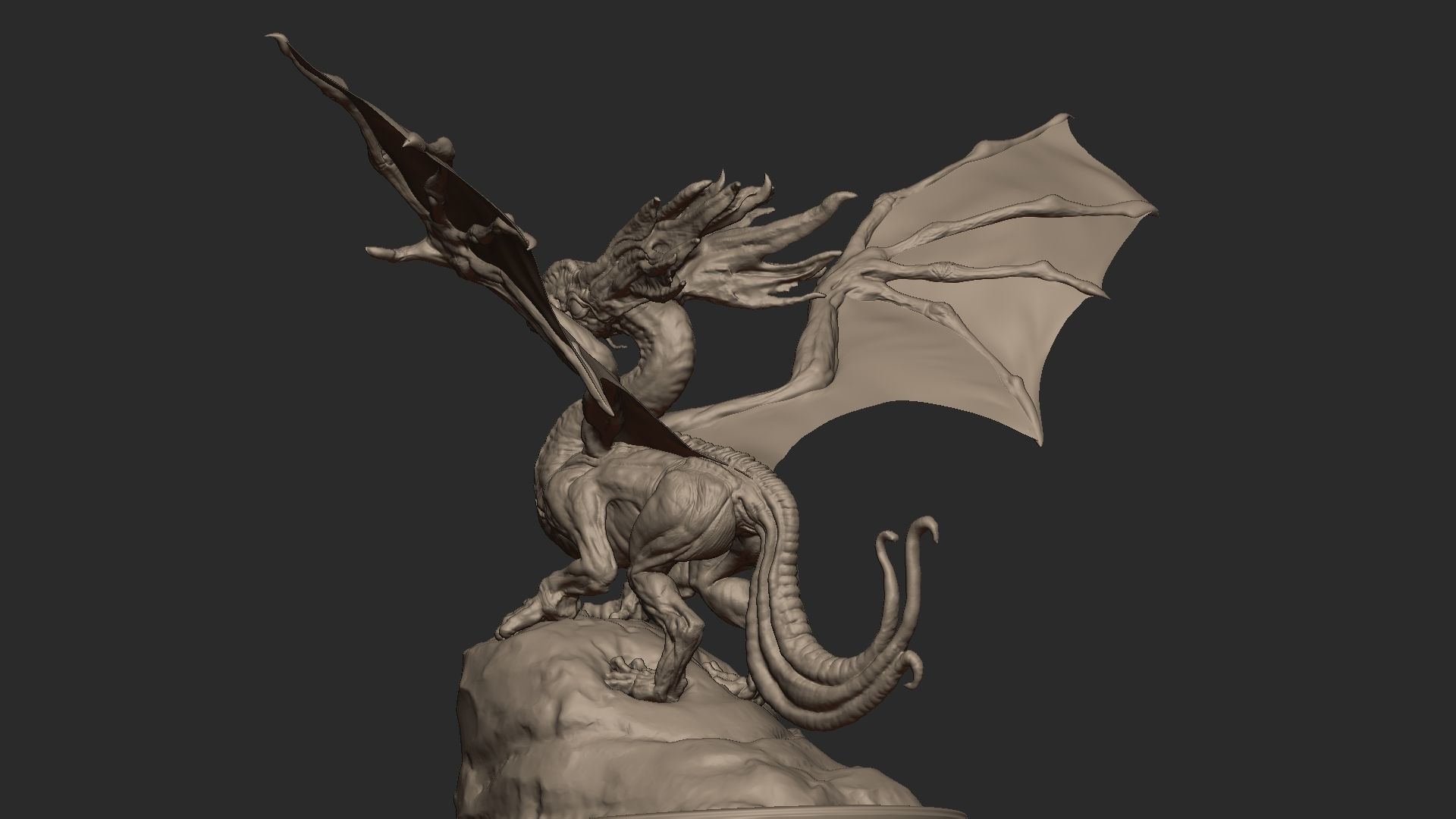 Classic Dragon asset for games and VFX Low-poly 3D model_7