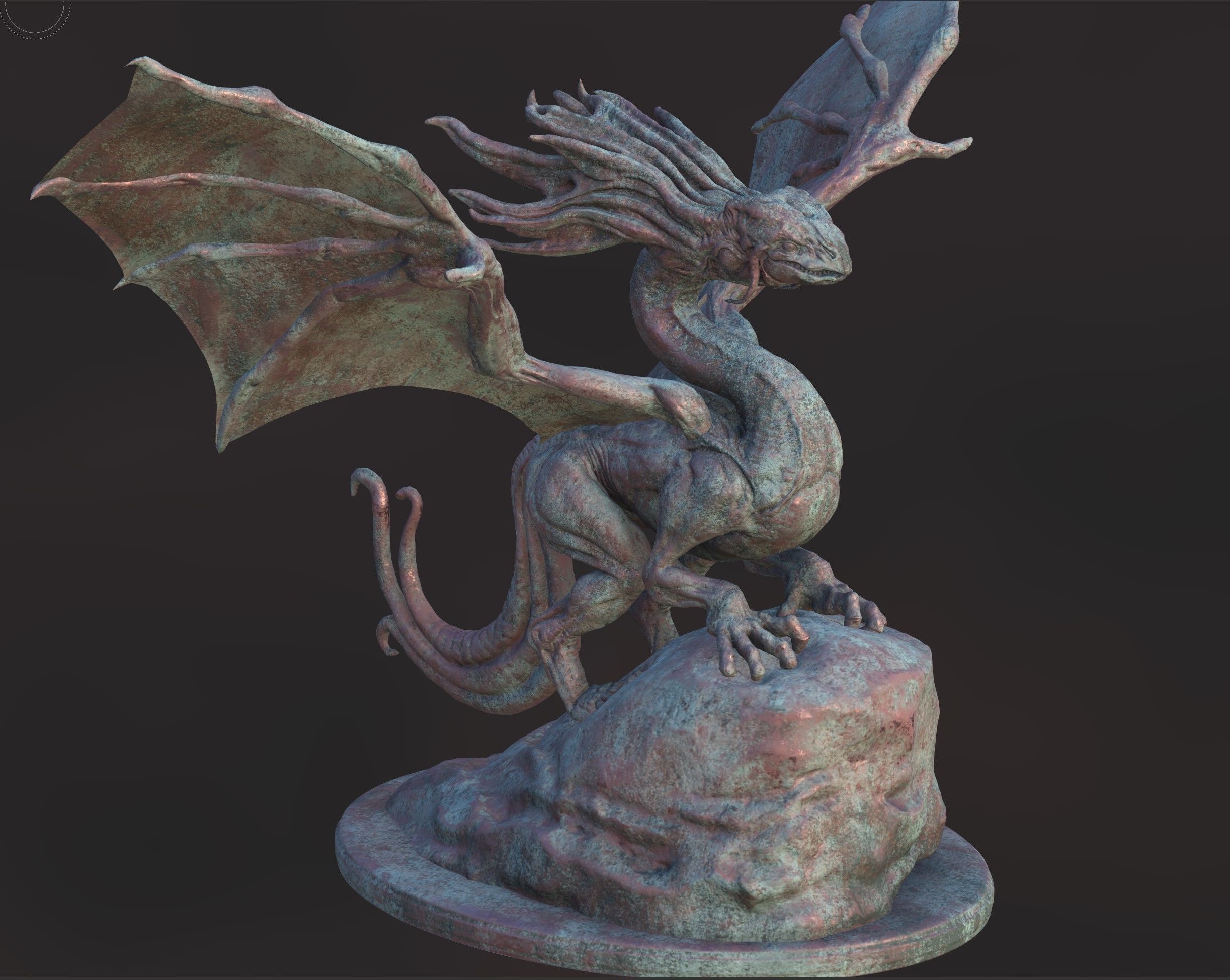 Classic Dragon asset for games and VFX Low-poly 3D model_15