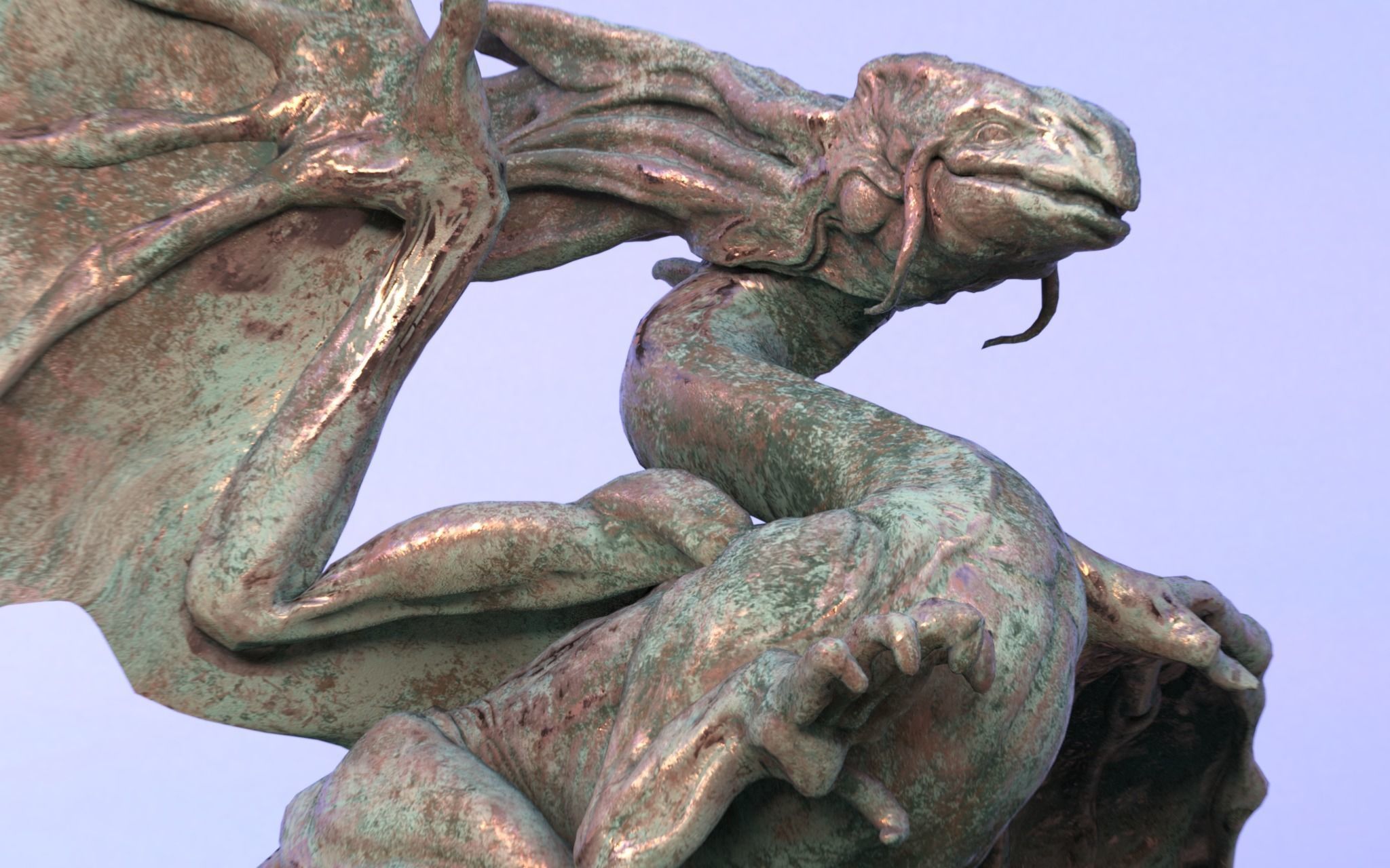 Classic Dragon asset for games and VFX Low-poly 3D model_11