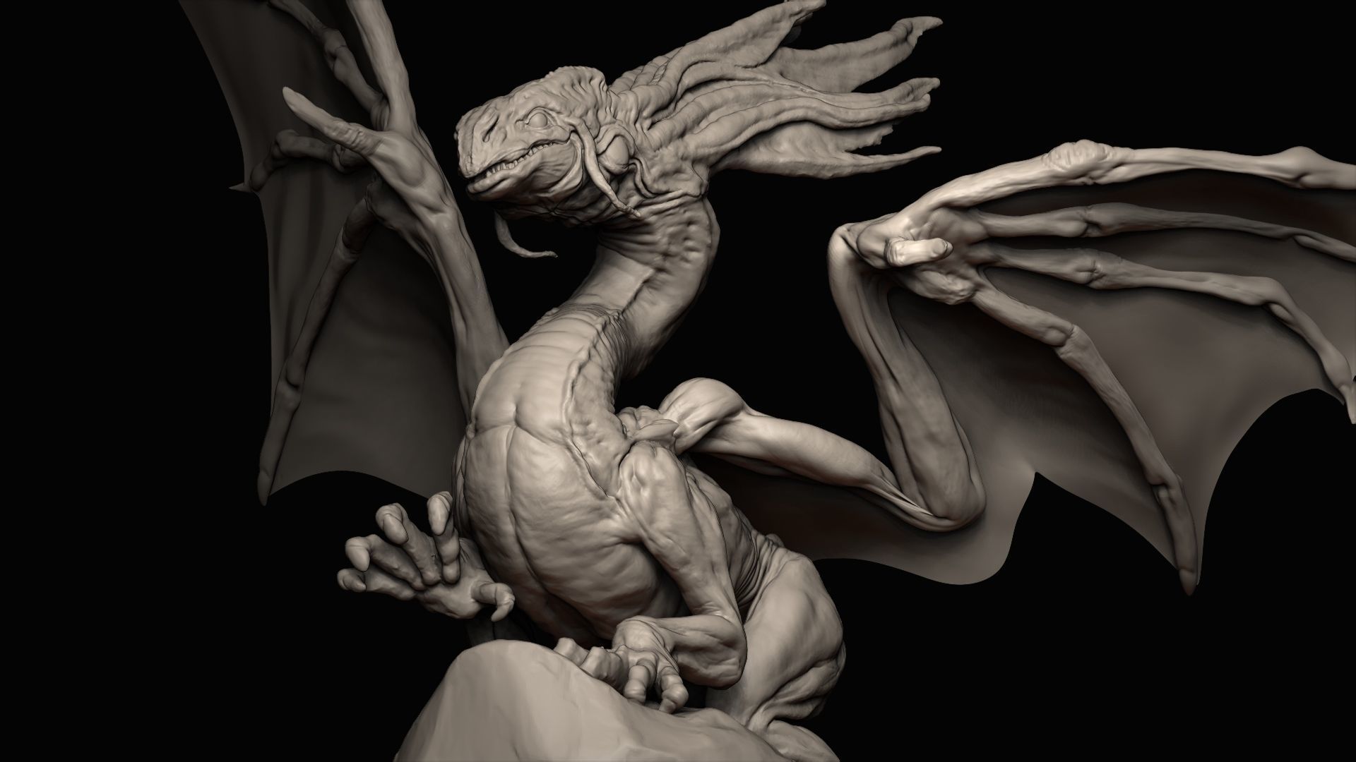 Classic Dragon asset for games and VFX Low-poly 3D model_5