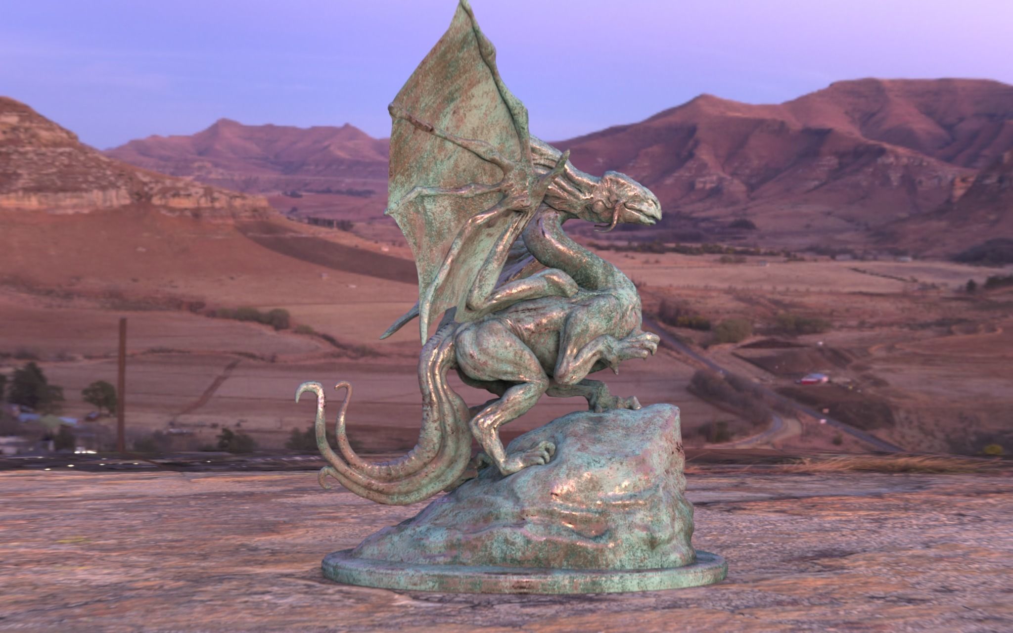 Classic Dragon asset for games and VFX Low-poly 3D model_10