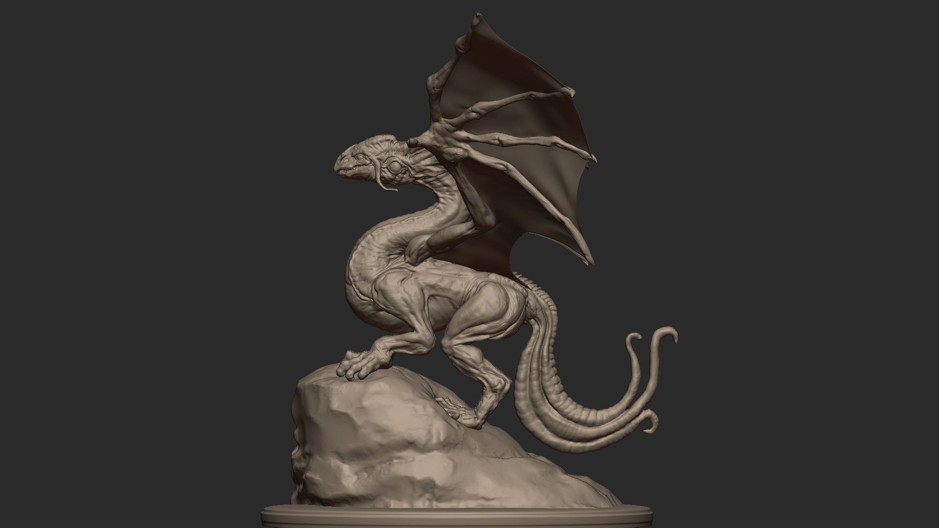 Classic Dragon asset for games and VFX Low-poly 3D model_4