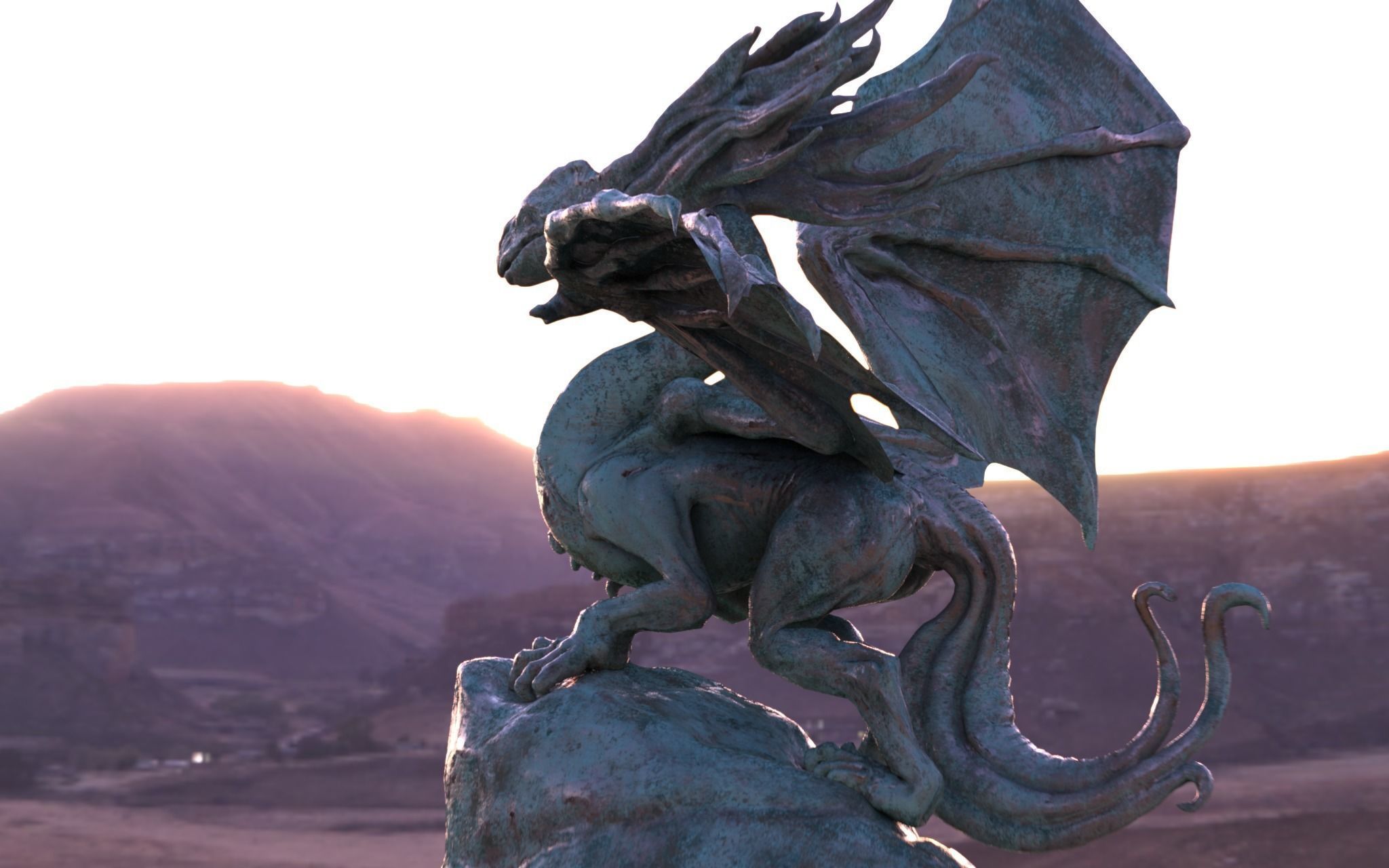 Classic Dragon asset for games and VFX Low-poly 3D model_8