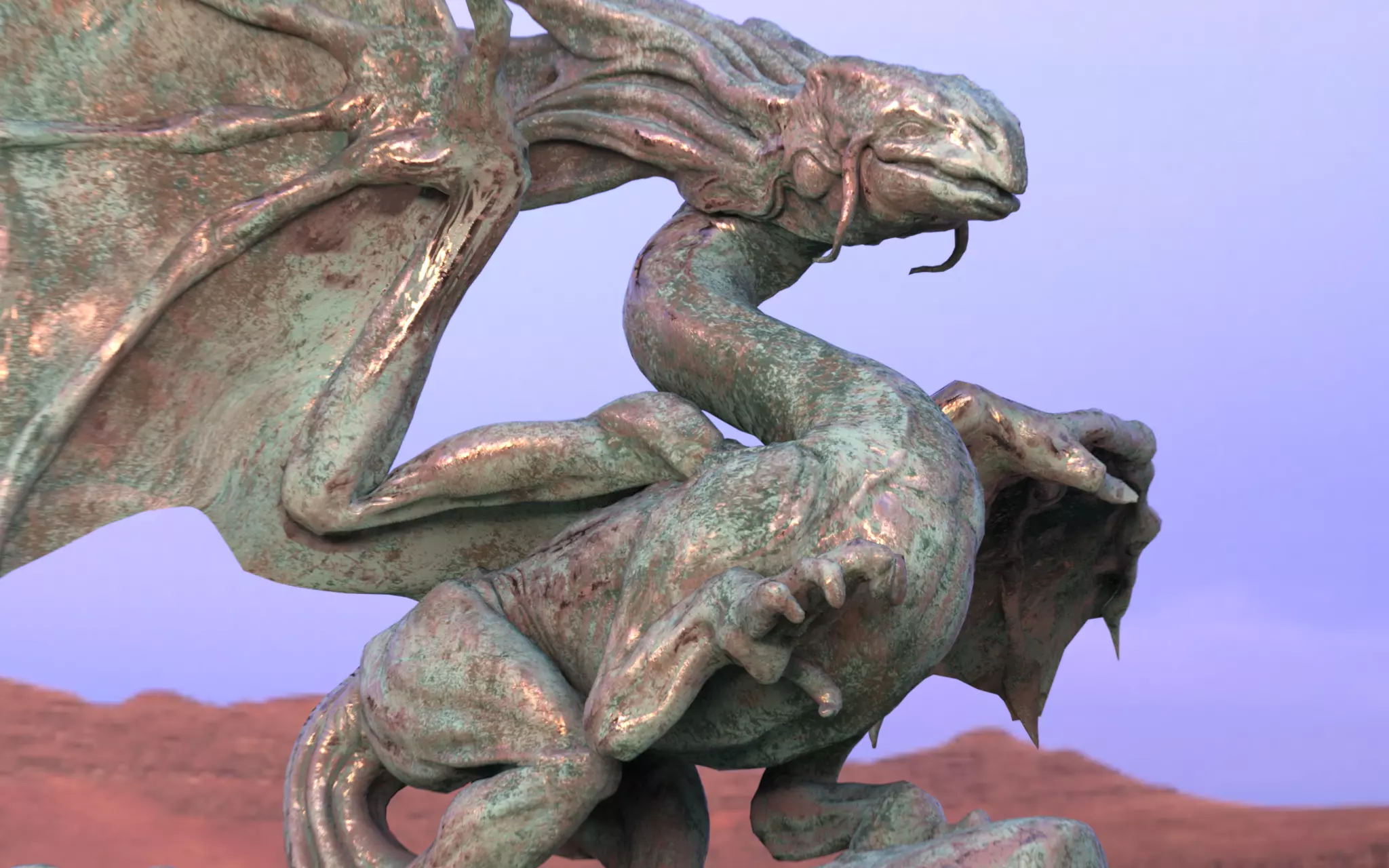 Classic Dragon asset for games and VFX Low-poly 3D model_0