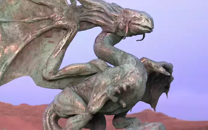 Classic Dragon asset for games and VFX Low-poly 3D model