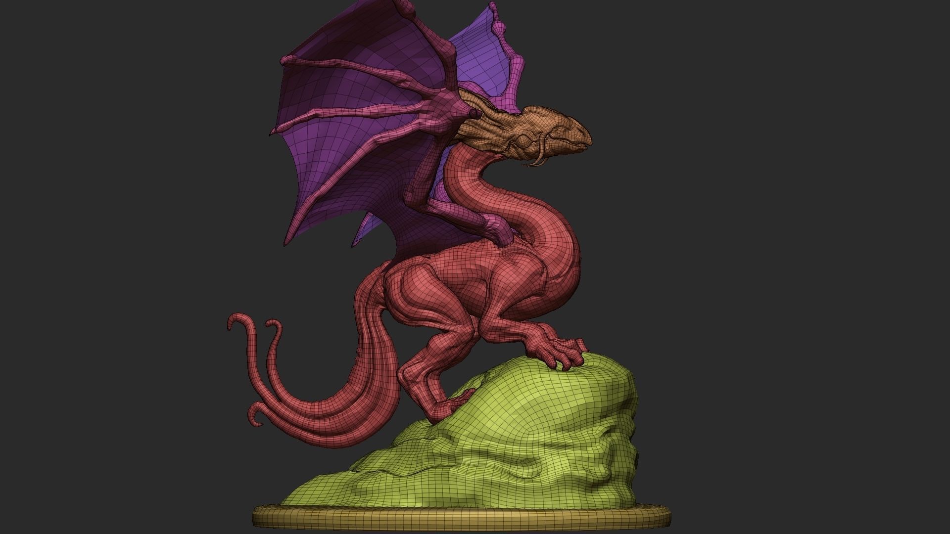 Classic Dragon asset for games and VFX Low-poly 3D model_17